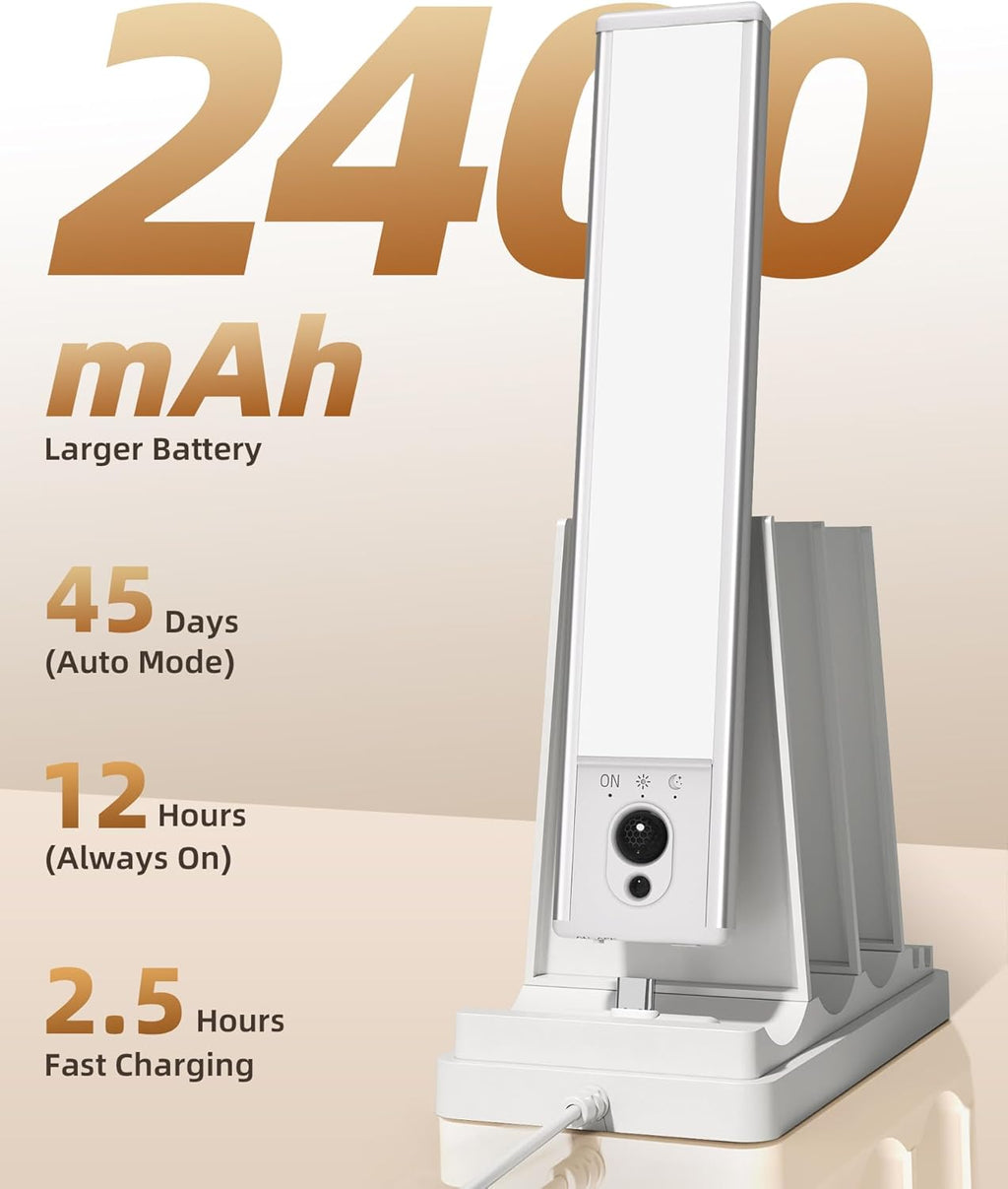 EZVALO Under Cabinet Lighting with Charging Station, Rechargeable Motion Sensor Light Indoor, Dimmable Closet Lights Wireless, 3500K, Motion Activated Under Counter Lights for Kitchen,Pantry(3 Pcs)
