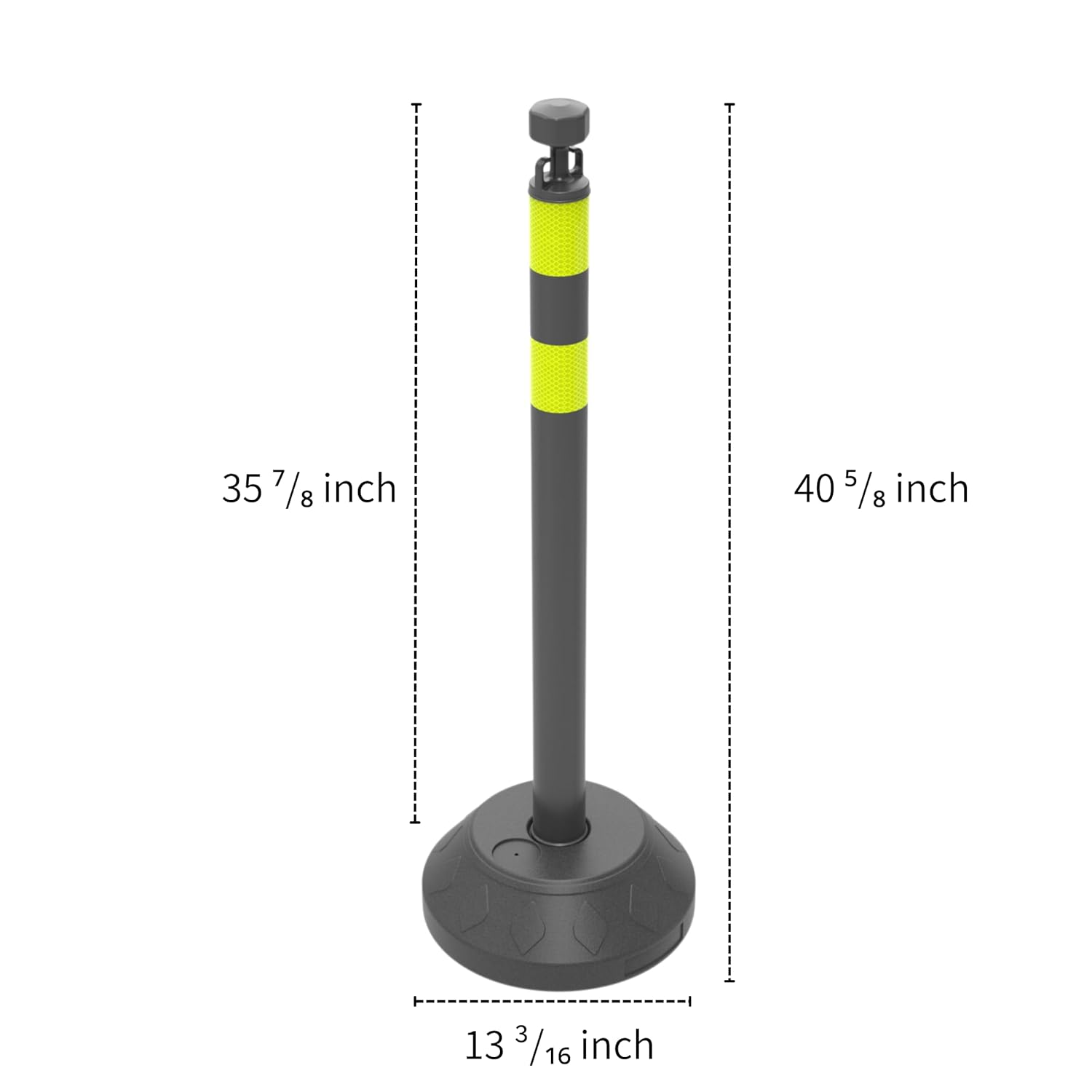 6 Pack Traffic Delineator Post Cones with Plastic Chain Crowd Control Barriers - Expandable 40" Traffic Control Cones, 6 x 6.6 Ft Chains for Indoor & Outdoor Use (Black-Water Filled Base)