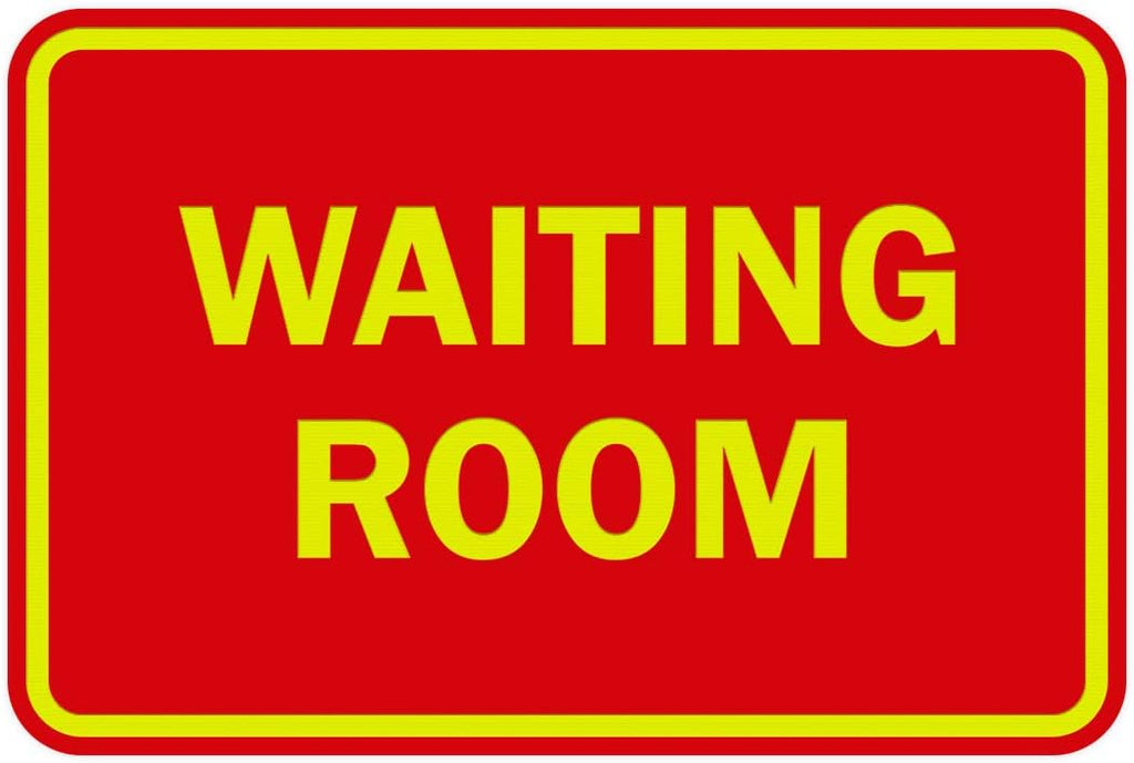 Signs ByLITA Classic Framed Waiting Room (Red/Yellow) - Large 2 Pack