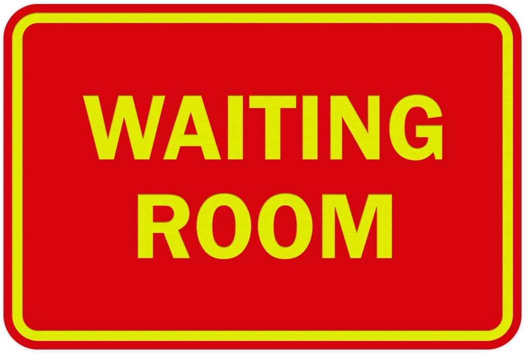 Signs ByLITA Classic Framed Waiting Room (Red/Yellow) - Large
