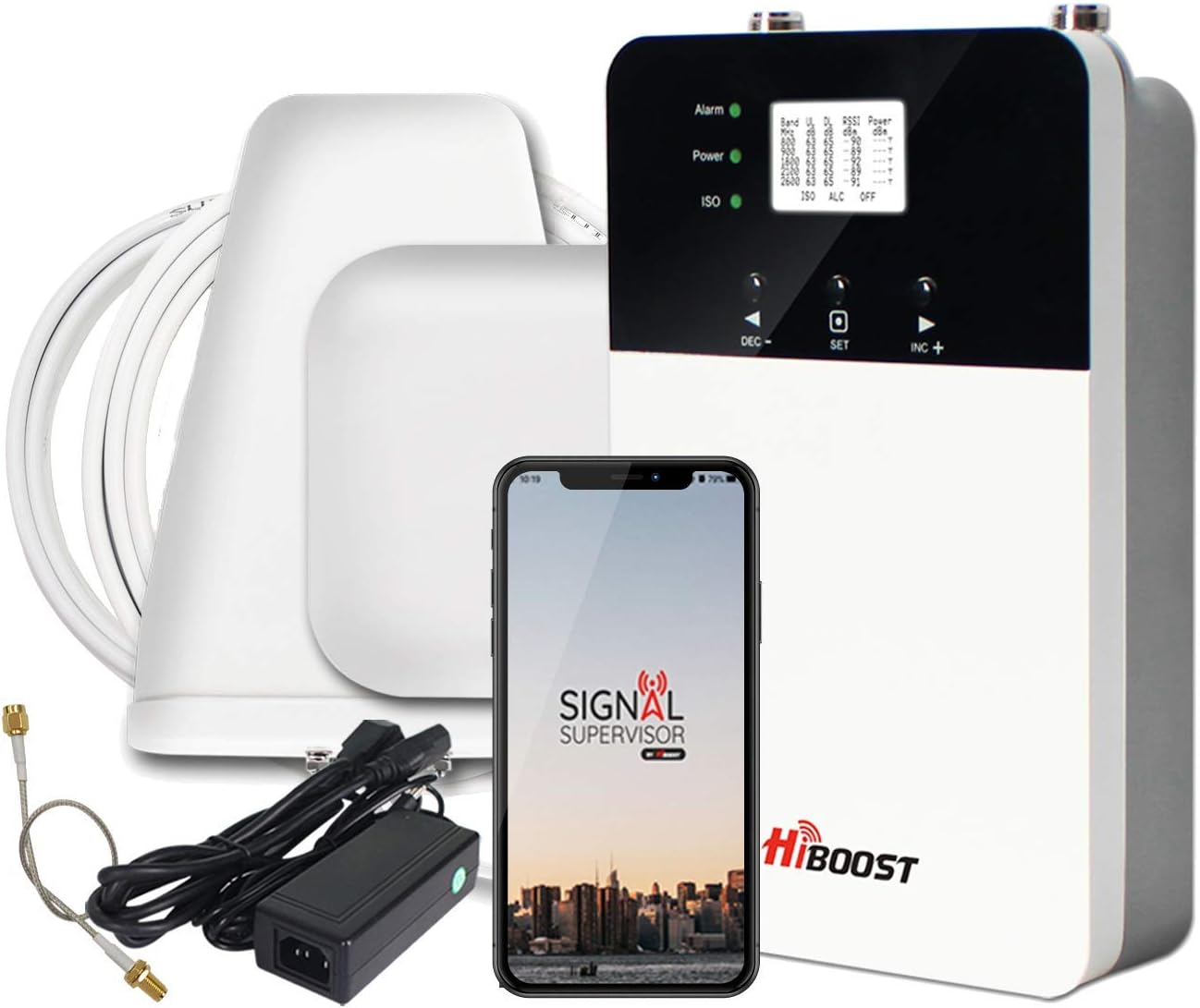 Cell Phone Booster for Home Office, Cover 8000 sq ft with 2 Indoor Antennas for All US Carriers, Cell Phone Signal Booster for Destination RV 4G 5G LTE Verizon AT&T T-Mobile APP Support FCC