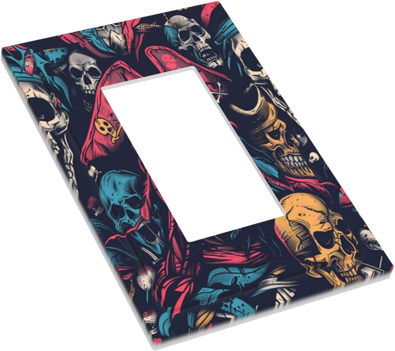 Decorative Outlet Covers Pirate Colourful Skeleton Red Hat 1 Gang Single Rocker Light Switch Cover Plate Wall Plates Gfci Faceplate For Farmhouse Cabin Decor