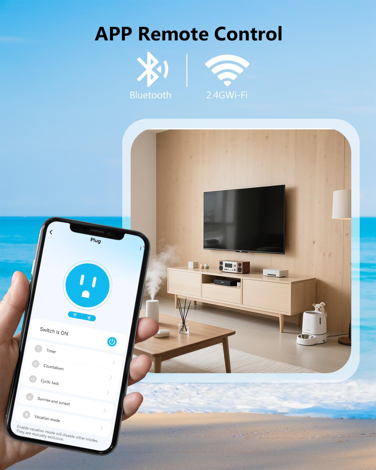 DAYBETTER Smart Plug 15A/1800W, Smart Plugs Compatible with Alexa and Google Home, 2.4GHz WiFi Bluetooth Alexa Smart Plugs, Smart Outlet with APP Control, Timer & Schedule, 4Pack