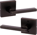 Kwikset Halifax Interior Passage Door Handle, Lever For Closet and Hallway Doors, Reversible Non-Locking Handle Lever, Venetian Bronze, with Microban Protection