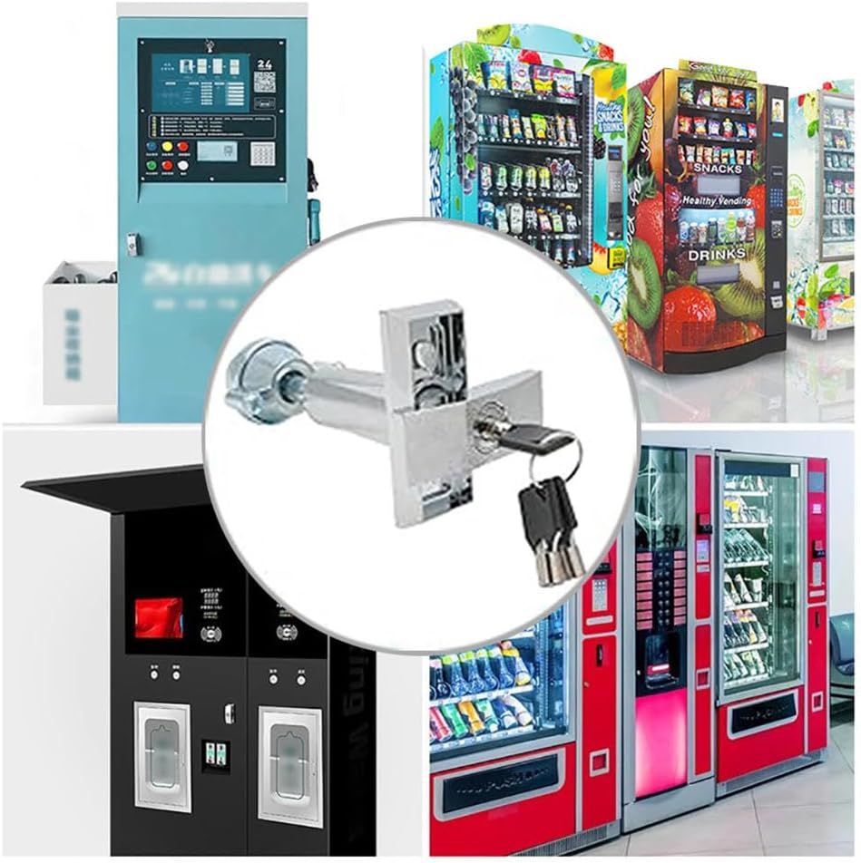 Vending Machine Key,Half Zinc and Half Aluminum T-Shaped Non Universal Anti-Theft Lock Core Handle Automatic Water Vending Machine Lock,Suitable for Coin Operated Game Machines,Etc (Silver)