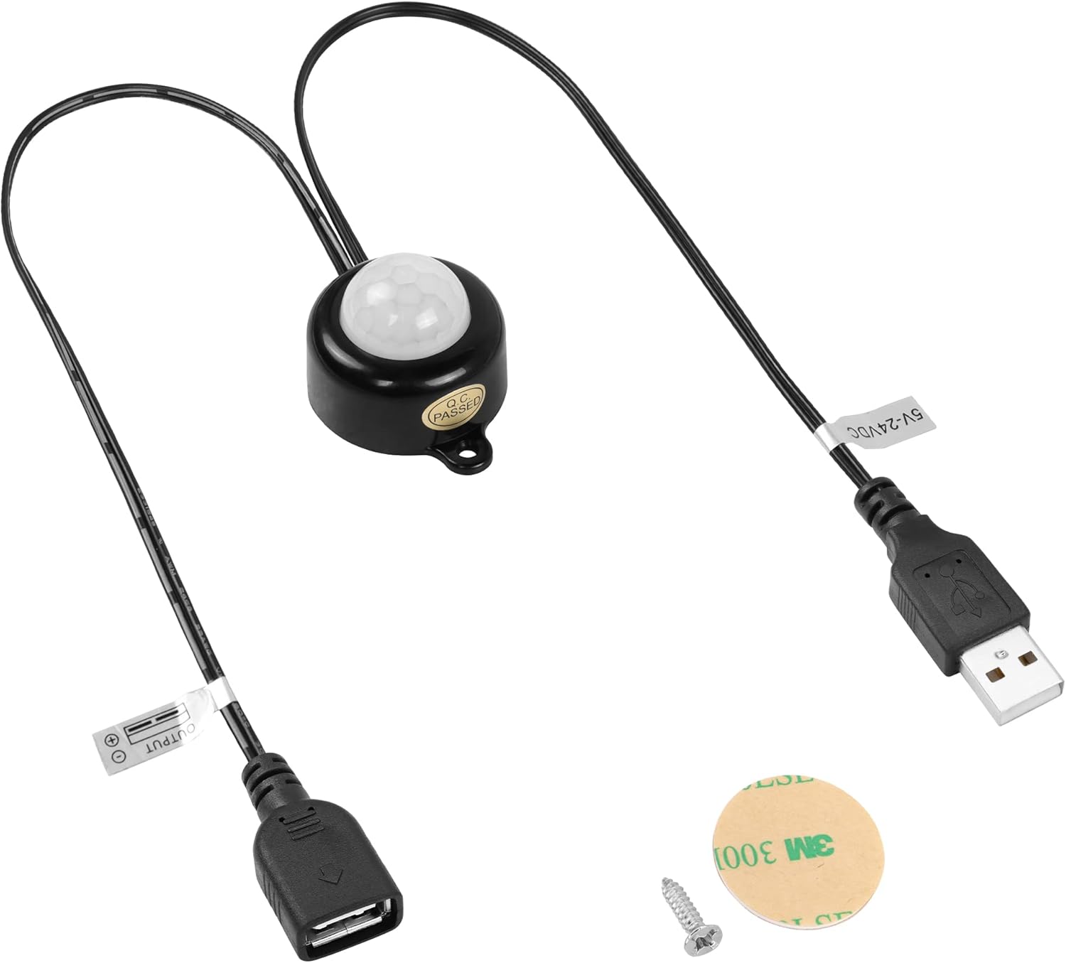 PNGKNYOCN Mini PIR Motion Sensor Switch,with USB Interface Cable 2A PIR Infrared Motion Human Body Sensor Detector Switch Light Sensor Adjustable,for LED Strip