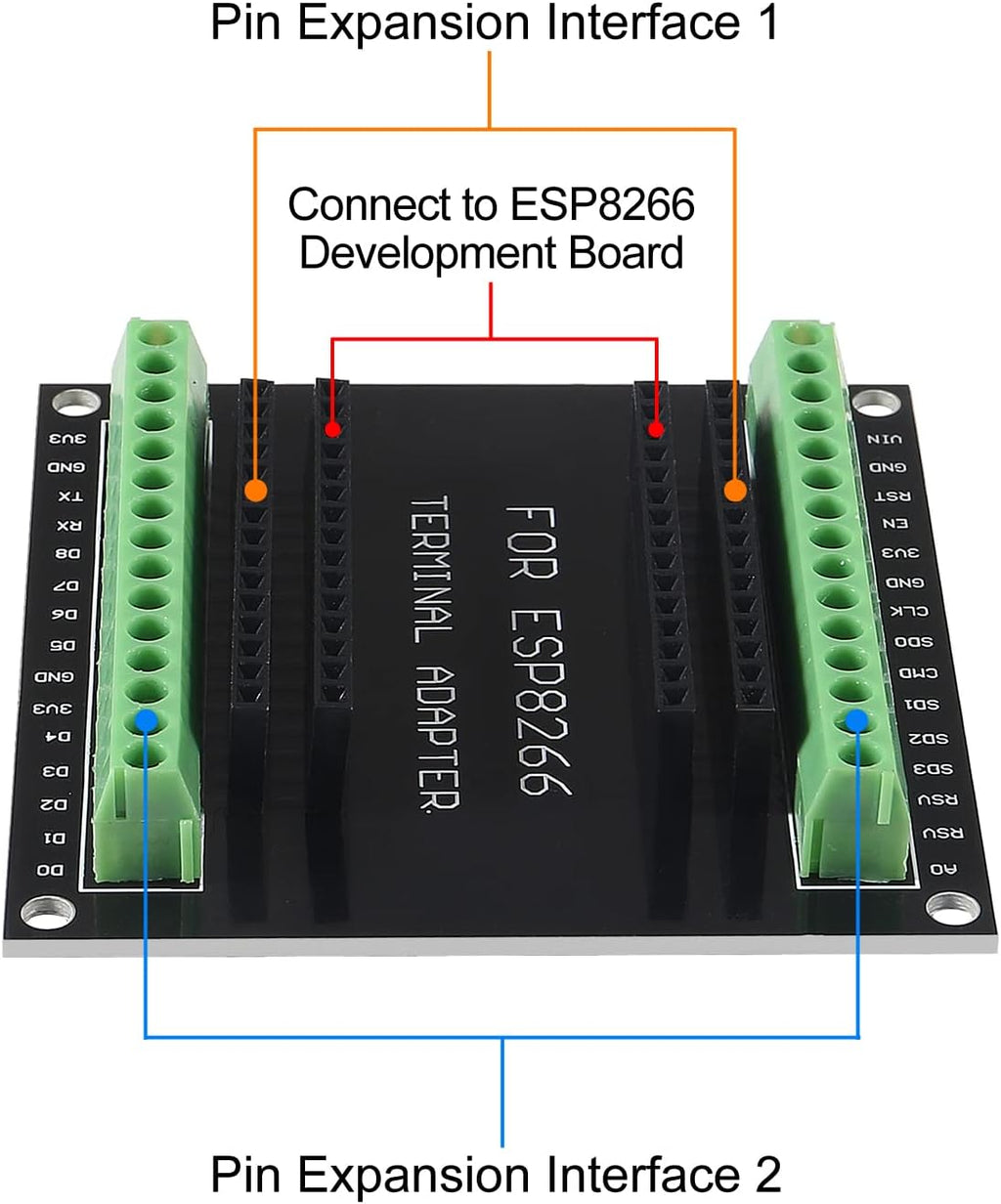 3 Set ESP32 Development Board 38Pin Narrow Version WiFi + Bluetooth Microcontroller ESP-32 ESP-32S Board ESP-WROOM-32 with ESP32 Breakout Board GPIO 1 into 2 Terminal Screw Board