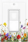 Decorative Outlet Covers Colorful Wildflowers Plant Floral Daisy 1 Gang Single Rocker Light Switch Cover Plate Wall Plates Gfci Faceplate For Bed Room Living Room Decor