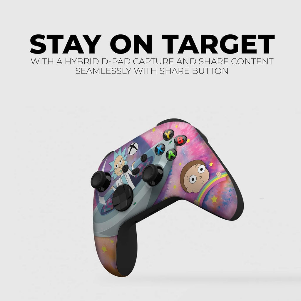 DreamController Schwifty Rickky & Mortty Custom X-box Controller Wireless compatible with X-box One/Series X/S Proudly Customized in USA with Permanent HYDRO-DIP Printing (NOT JUST A SKIN)