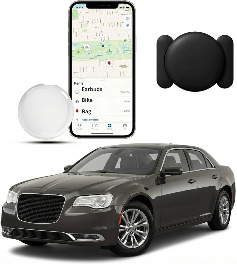 GPS Tracker for Vehicles Work with Find My (iOS Only) Real Time Global No Subscription No Monthly Fee Mini Hidden Car Tracker Device Smart Locator Tracking Tags with Magnetic Case for Kids Pets Bag