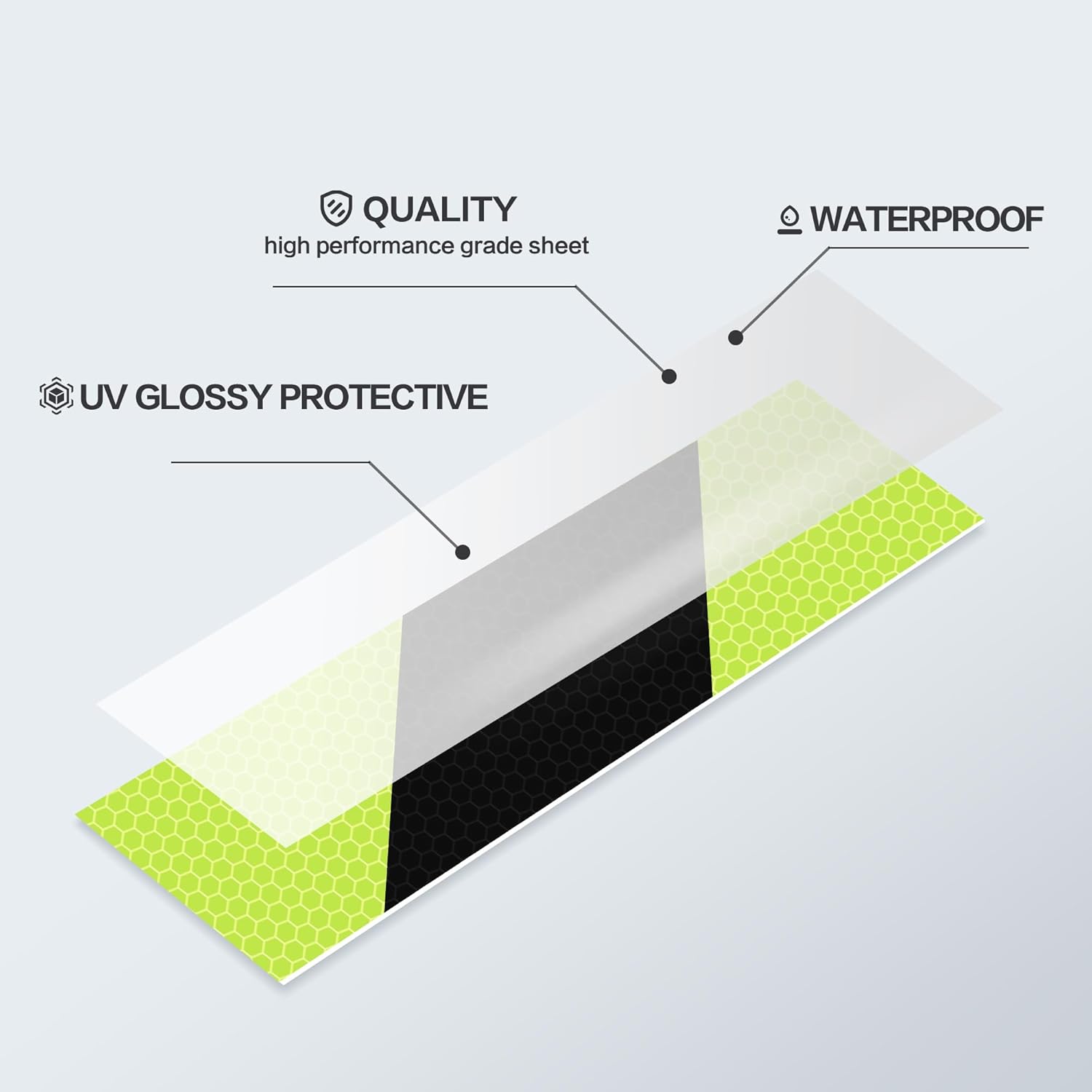 Neon Black Reflective Chevron Tape 2 Inch x 33 FT Waterproof Caution Tape Reflective Stickers for Floor,Step,Cars,Warehouse,exit.