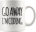 Panvola Go Away I'm Coding Coder Gift Computer Programming Programmer Student Graduation Birthday Valentines Christmas Drinkware Novelty Coffee Ceramic Mug White 11 oz White