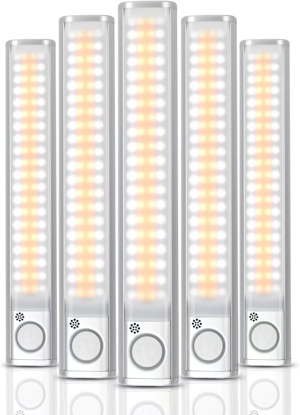Under Cabinet Lighting, 80 LED Motion Sensor Light Indoor, Rechargeable Closet Light, 3 Color Temps Under Cabinet Lights, Wireless Dimmable Under Counter Lights for Kitchen, Pantry (5 Pack)
