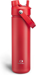 ENCOOL Insulated Water Bottle with Straw Stainless Steel Water Bottle, Leak-Proof, BPA-Free, Double Wall Vacuum Keeps Cold for 24 Hours for Sports, Travel, School (26 oz, Medium Carmine)