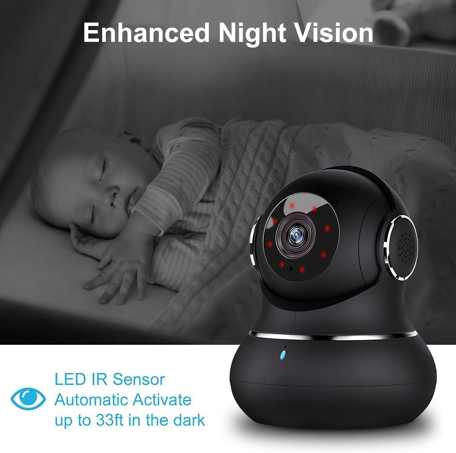 litokam 2K Indoor Camera, 360 Pan/Tilt Home Security Cameras with Motion Detection, Pet Cam with Phone App, Baby Monitor with Night Version, WiFi Camaras, Two Way Audio, Work with Alexa, 2 Pack