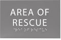 6" X4" Area of Rescue Sign - ADA Compliant Tactile Graphics Grade 2 Braille Text Wall Sign | Emergency Assistance, Refuge Place Sign for Schools, Offices, Apartments & Restaurants