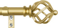KAMANINA Curtain Rods for Windows 66 to 120 Inch, 3/4 Inch Gold Curtain Rod 32 to 115 Inches (2.6-9.6ft) Splicing Adjustable Single Drapery Rod with Twisted Cage End