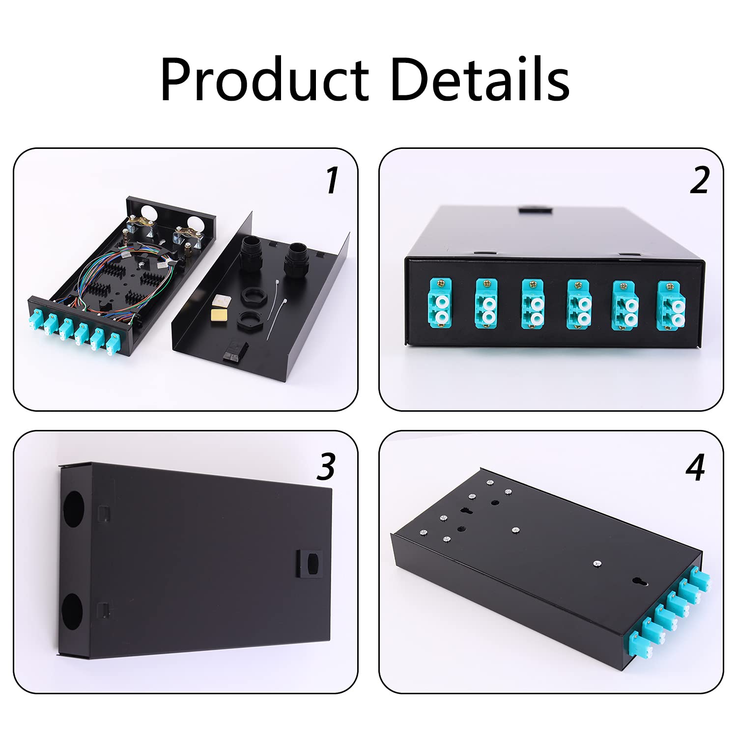 VFLTOOL 6Port Multimode Fiber Enclosure with Spool - LC/LC OM3 Kit (Includes 1 Meter 12 Strand Pigtail and 6 Port Duplex LGX Panel)