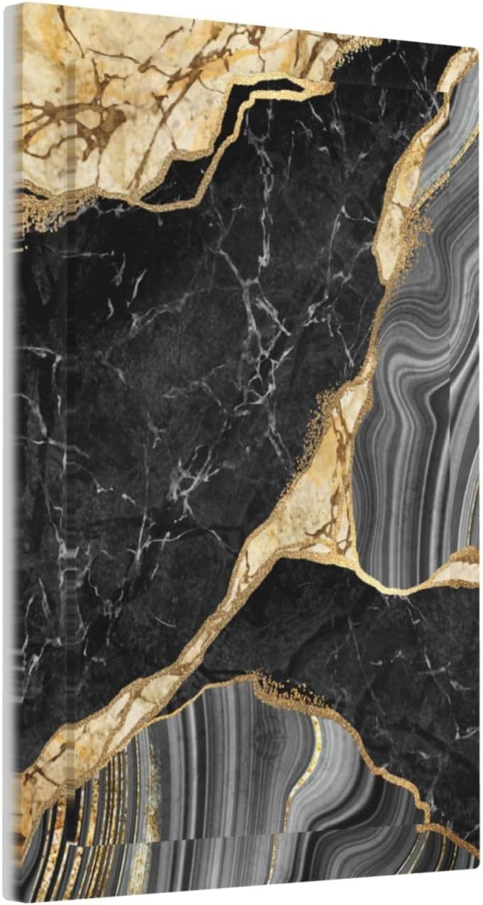 Decorative Light Switch Plate Covers Modern Abstract Black Gold Marble 1 Gang No Device Single Blank Outlet Covers Wall Plate Light Switch Cover Plate for Bathroom Kitchen Decor