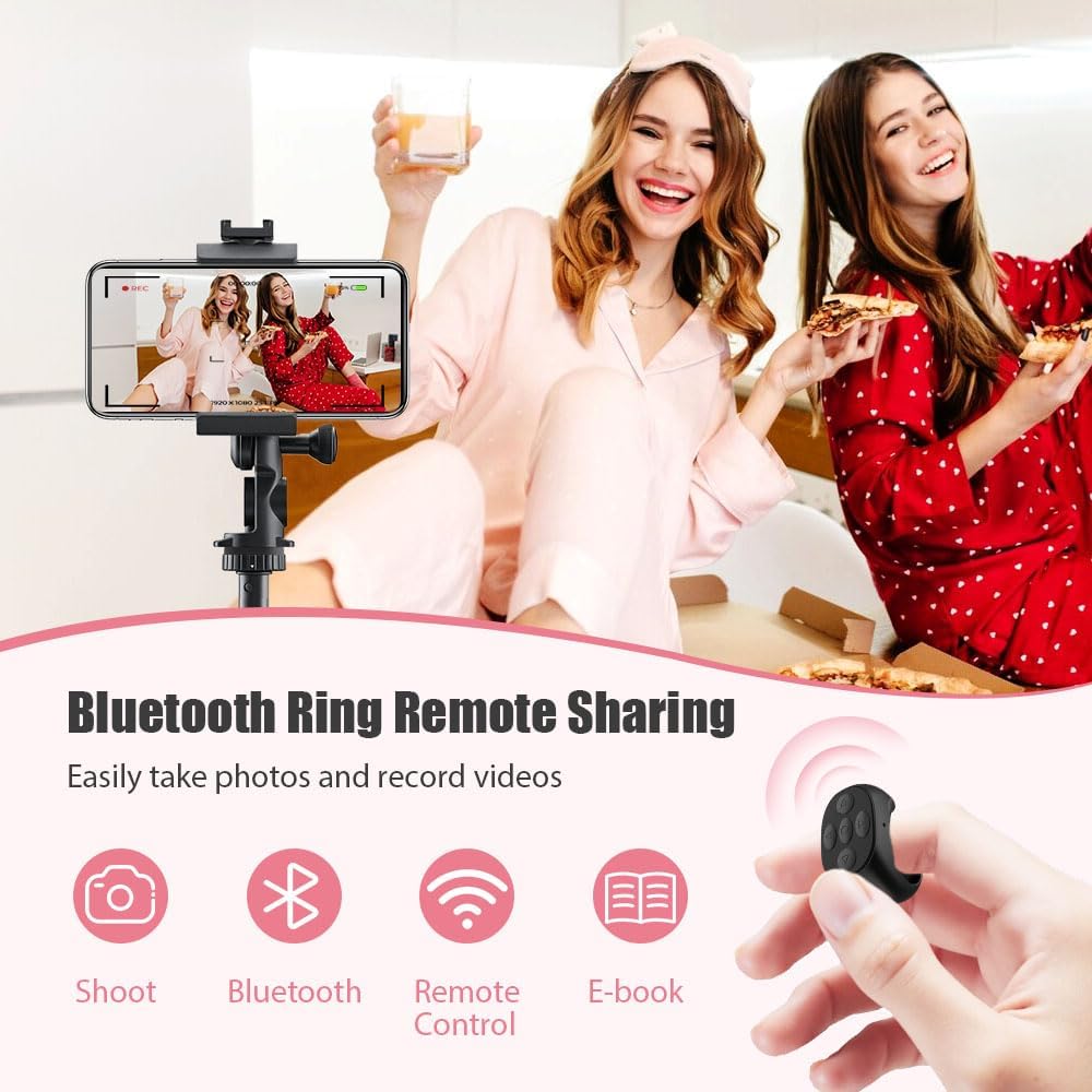 Fingertip Wireless Bluetooth Remote Control, 2026 New Bluetooth Ring Scroller Video Scrolling Ring Remote Control Page Turner (White, with Charging Base)