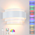 Lightess Battery Operated Wall Sconces with Remote Control, Dimmable Sconce Wall Light, Indoor Cordless Wall Lamp with Rechargable Bulb for Living Room Bedroom, White