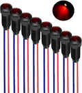 8pcs Red LED Indicator Pilot Light 110VAC Mounting Hole Size 8mm(Flame Retardant Plastic Shell)