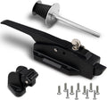 Walk in Cooler Door Handle, Walk in Cooler Door Closer Complete Latch Kit, Freezer Door Handle, Offset -1/8 in to 1/4 in(Flush) and 5.9" Solid Metal Interior Release Handle（Frosted Black）