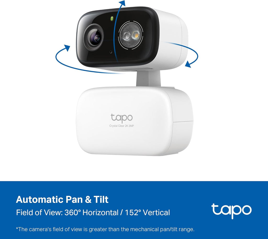 Tapo 2K 3MP Pan/Tilt Indoor/Outdoor Security Camera - Free Person/Baby Cry Detect & Track, 360° View, Color Night Vision, SD/Cloud Storage, Works w/Alexa & Google Assistant, HybridCam 360 (2-Pack)