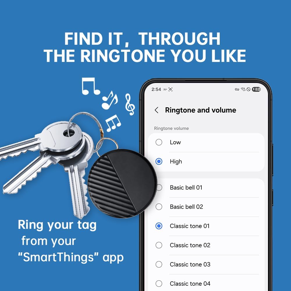 SmartTags for Samsung - Bluetooth Tracker Works with Samsung SmartThings, Item Locator for Keys, Wallet, Luggage, Pets, IP65 Water-Resistant, CR2032 Replaceable Battery, 2PCS (NOT for iOS or Huawei)