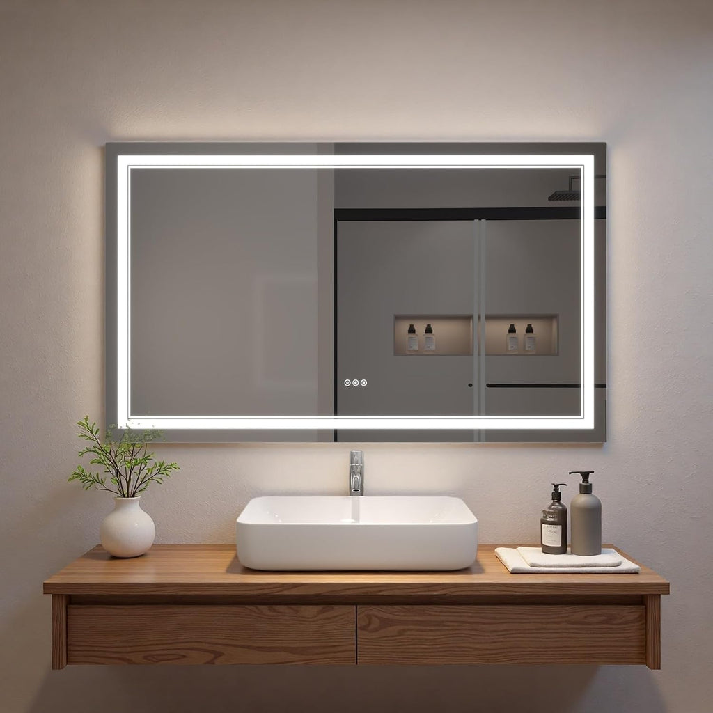LED Bathroom Mirror with Lights, Wall Mirrors