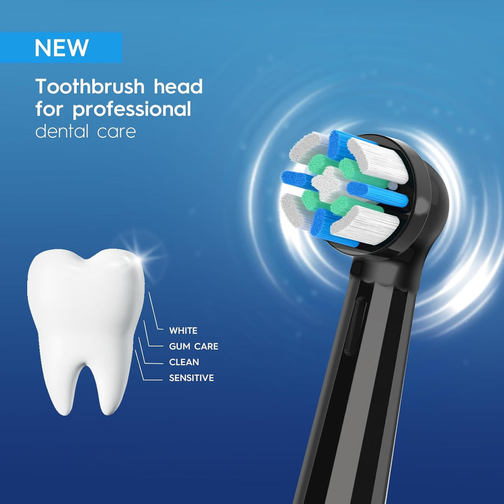 10 Pack Smart Cleaning Replacement Heads Compatible with Oral B iO 2 3 4 5 6 7 8 9 10 Series Electric Toothbrush, Brush Heads Compatible with Oral B iO Electric Handles (Black)