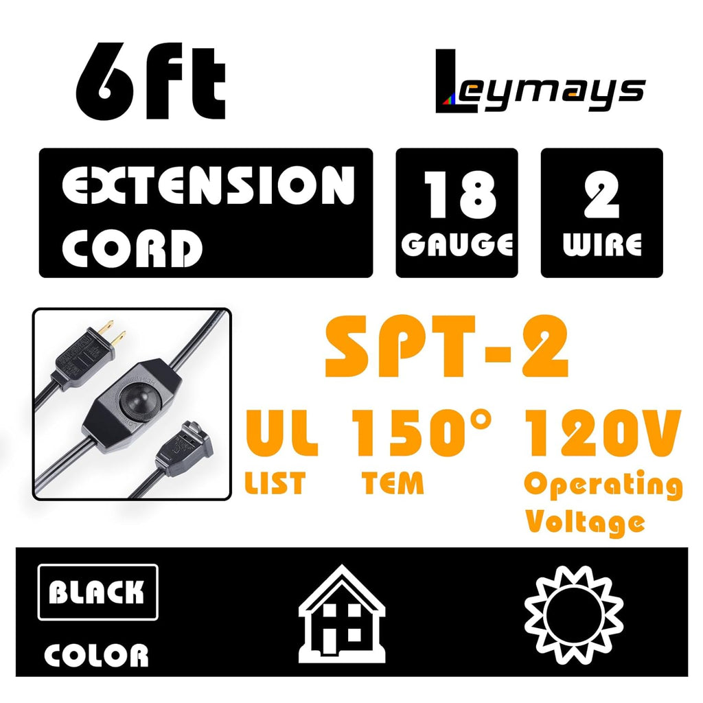 4PCS Lamp Dimmer Switch Extension Cord Plug in Dimmer,Rotary Control for 150 Watt Dimmable Lights,Christmas Village Houses Lights Cord,Salt Light,6 ft Cord
