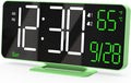 KOSUMOSU Small Digital Clock, 6.7in Alarm Clocks for Bedrooms, Auto Dimming, Room Temperature, Day of The Week, Seconds, Date, Desk Clock for Bedroom, Digital Clocks for Living Room