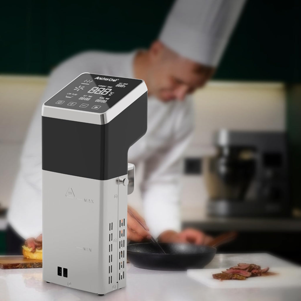 AnchorChef Immersion Circulator, Commercial Restaurant Sous Vide Machine，Large capacity sous vide, Fast-Heating，Sous vide cooker 1400W，With large Touchscreen Accurate Temperature Timer (120V)