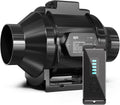CloudStorm S4, Quiet 4” Inline Duct Fan with Speed Controller Ventilation Exhaust Fan for Heating Cooling, Grow Tents, Hydroponics