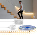 Motion Sensor LED Strip Light Kit, 16.4Ft Running Water Flowing LED Strip Lights Cut&Dimmable, 3000K 24V Motion Activated Flexible Horse Race Tape Light for Room Stair Corridor