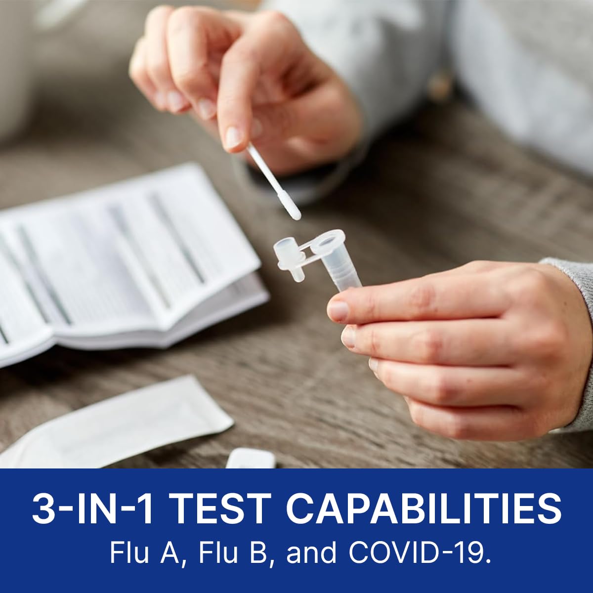 CorDx Tyfast At Home Flu A/B and COVID 19 Multiplex Rapid Test, Easy Nasal Swab, Fast Results in 10 Minutes, 25 Tests