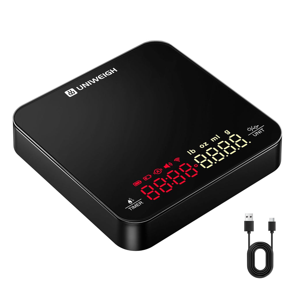 Mini Coffee Scale with Timer,Rechargeable Espresso Scale,2kg/0.1g Precision Scale for Espresso and Pour-Over Coffee, Portable Digital Kitchen Scale with Automatic Timing,Black