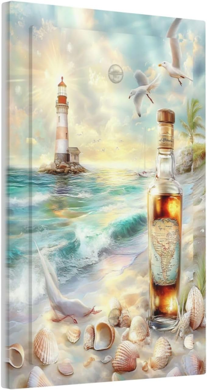 Light Switch Cover Plate Beach Ocean Lighthouse Seashells 1 Gang No Device Blank Electrical Wall Plates Faceplate Decorative Switch Plate For Bed Room Living Room Decor