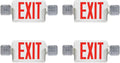 Double Sided LED Emergency EXIT Sign, Exit Combo Remote Capable, 2 LED Lights, Backup Battery, US Standard Red Letter, Commercial Grade, 120-277V, FireResistant(UL 94V-0) - 4 Pack