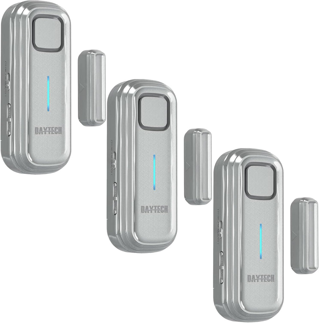 Daytech Refrigerator & Freezer Door Alarm - 1-4 Minute Adjustable Delay, 0-120dB Alarm, 3-Pack for Home, Supermarket & Business (Grey)