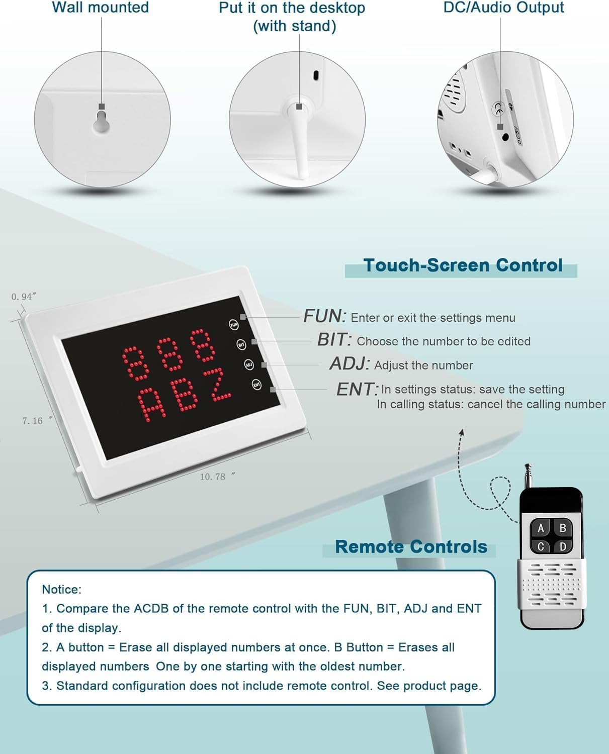 Restaurant Pager System Wireless Calling System 1200+ Feet with 1 Singal Amplifier/1 Display Receiver/2 Watch Pagers/15 Waterproof Call Buttons for Restaurant Cafe Church Clinic Hospital