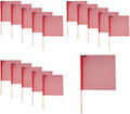 Mytee Products (16 Pack) 18"x18" Red Safety Flags for Truck Loads w/Dowel - DOT Compliant Jersey Mesh Warning Flags on Stick for Oversize Wide Load, Construction, Road Traffic, Pedestrian Signs