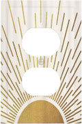 Decorative Outlet Covers Boho Mid Century Gold Sun Sunbeams 1 Gang Duplex Light Switch Cover Plate Unique Wall Plates for Electrical Outlets Switch Plate Covers for Bedroom Home Decor