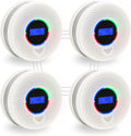 10-Year Battery Wireless Interconnected Smoke and Carbon Monoxide Detector, Smart Interlink Smoke CO Alarm with Digital Display, Fire and CO Combo Alarm for Home (4 Pack)