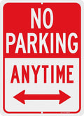 T&R No Parking Anytime Sign - 1 Pack - 14 x 10 Inches Rust Free .040 Aluminum Reflective - UV Protected, Waterproof, Weatherproof and Fade Resistant - 6 Pre-drilled Holes