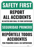 1PC Safety Sign, 14 x 10 Inches - Aluminum - Safety Decorations Posters For Workplace - Bilingual Spanish