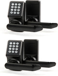 Keypad Door Lock with Handle, Digital Door Lock with Keypad Set,Keyless Entry Door Locks with Handle-IC Card and Anti-peep Password- Easy Installation for Home, Hotel-Matte Black-2PACK Set