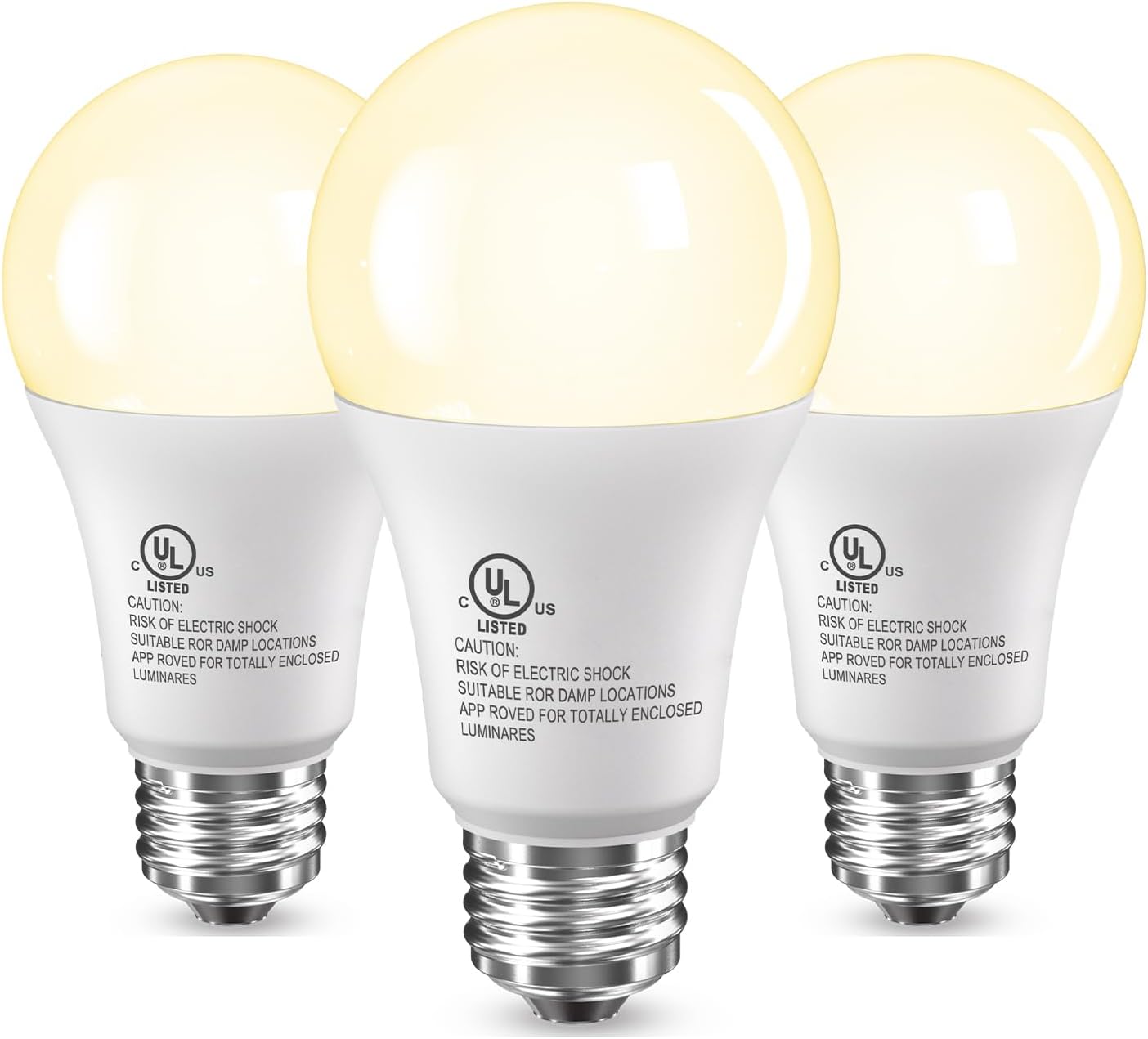 TJOY LED Light Bulbs, 100 Watt Equivalent A19 LED Bulbs, Soft Warm White 2700K, Energy Saving Light Bulb with E26 Standard Base, 1500 Lumens Non Dimmable Lamp Bulb for Home Bedroom Kitchen, 3 Pack
