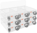 Cell Phone Locker Box 9 Slots Cell Phone Organizer Cabinet with Combination Locks Wall-Mounted Locking Cell Phone Storage Box for Classroom Office,Shool,Office (9 Slots, Wood+Acrylic)